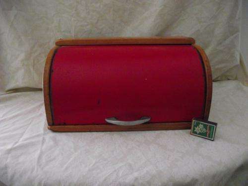 1940'S YELLOWWOOD  BREAD BOX